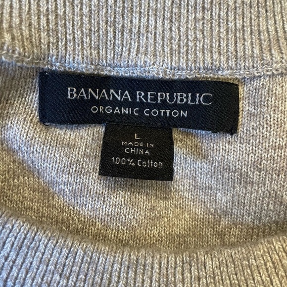 Banana Republic Organic Cotton Sweater Men’s Large Beige Hero Texture Crewneck - Picture 5 of 6